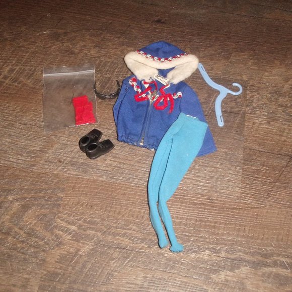 Barbie Vintage Midge 1961 + Tenue Ski Queen #948 Mattel France - Complète Avec Accessoires